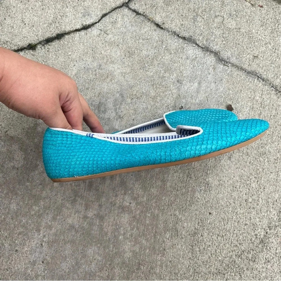 Charles Philip Shanghai Lizzette Leather Flats in Torquose Snake Size 6 - Picture 4 of 10